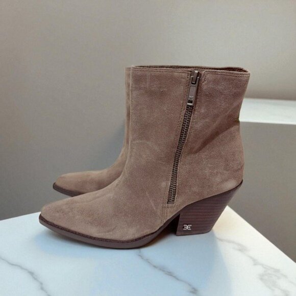 NIB Sam Edelman Womens Jane Taupe Ankle Boots Shoes - Picture 6 of 10